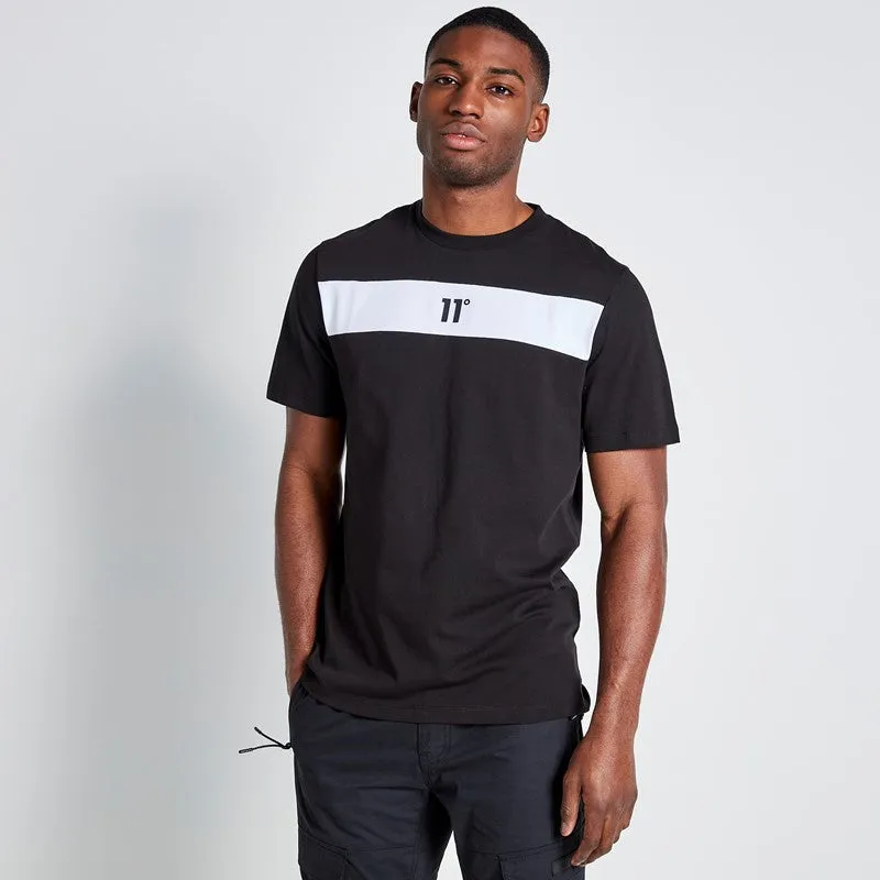 Cut and Sew Panelled T-Shirt - Black / White