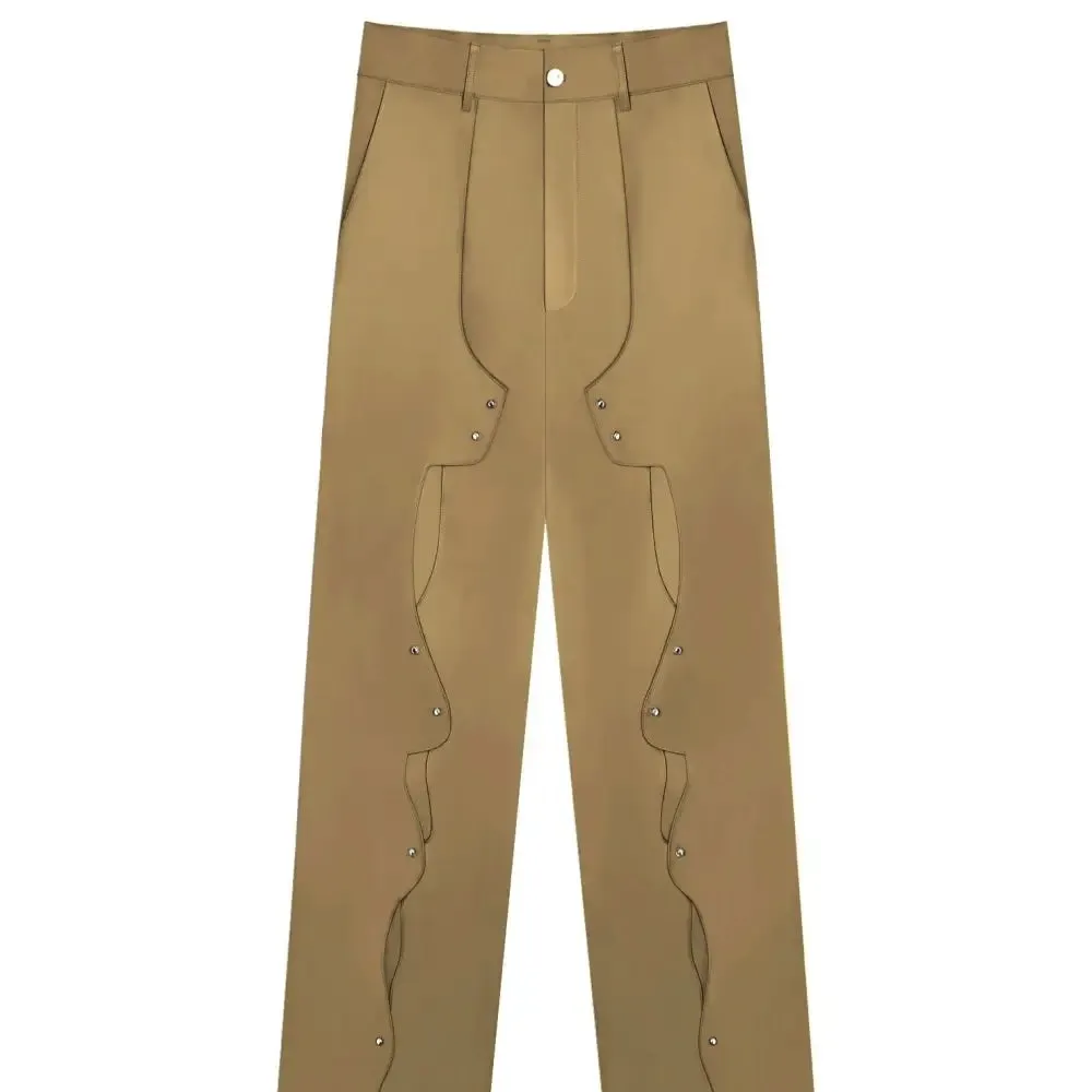 Cuts and Buttons Long Pant