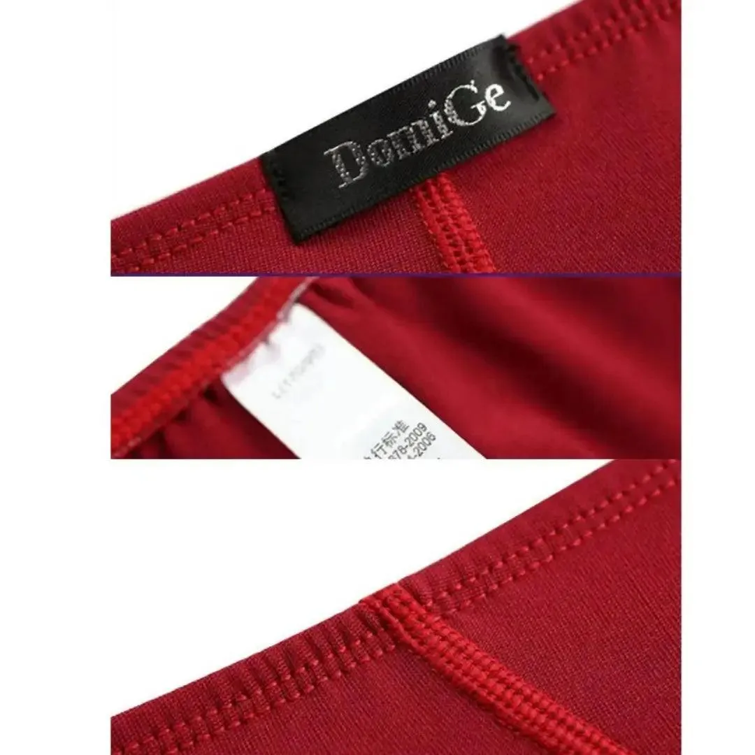 DomiGe Men's Red Low-Rise Briefs Undergarment for Male