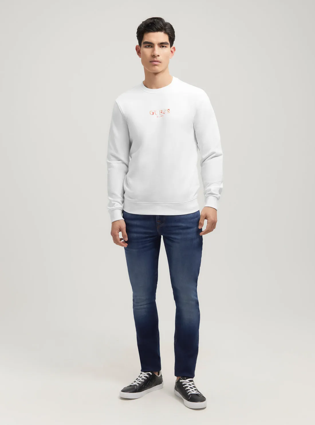 Eco White Multicolour Logo Jumper