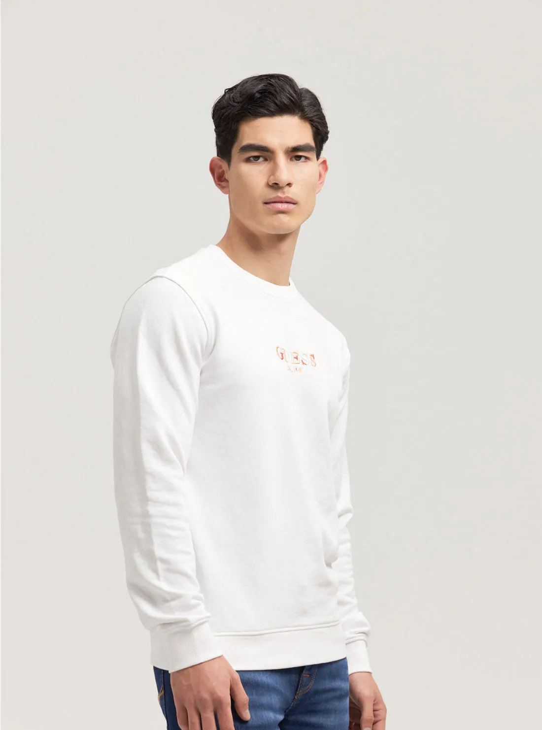 Eco White Multicolour Logo Jumper