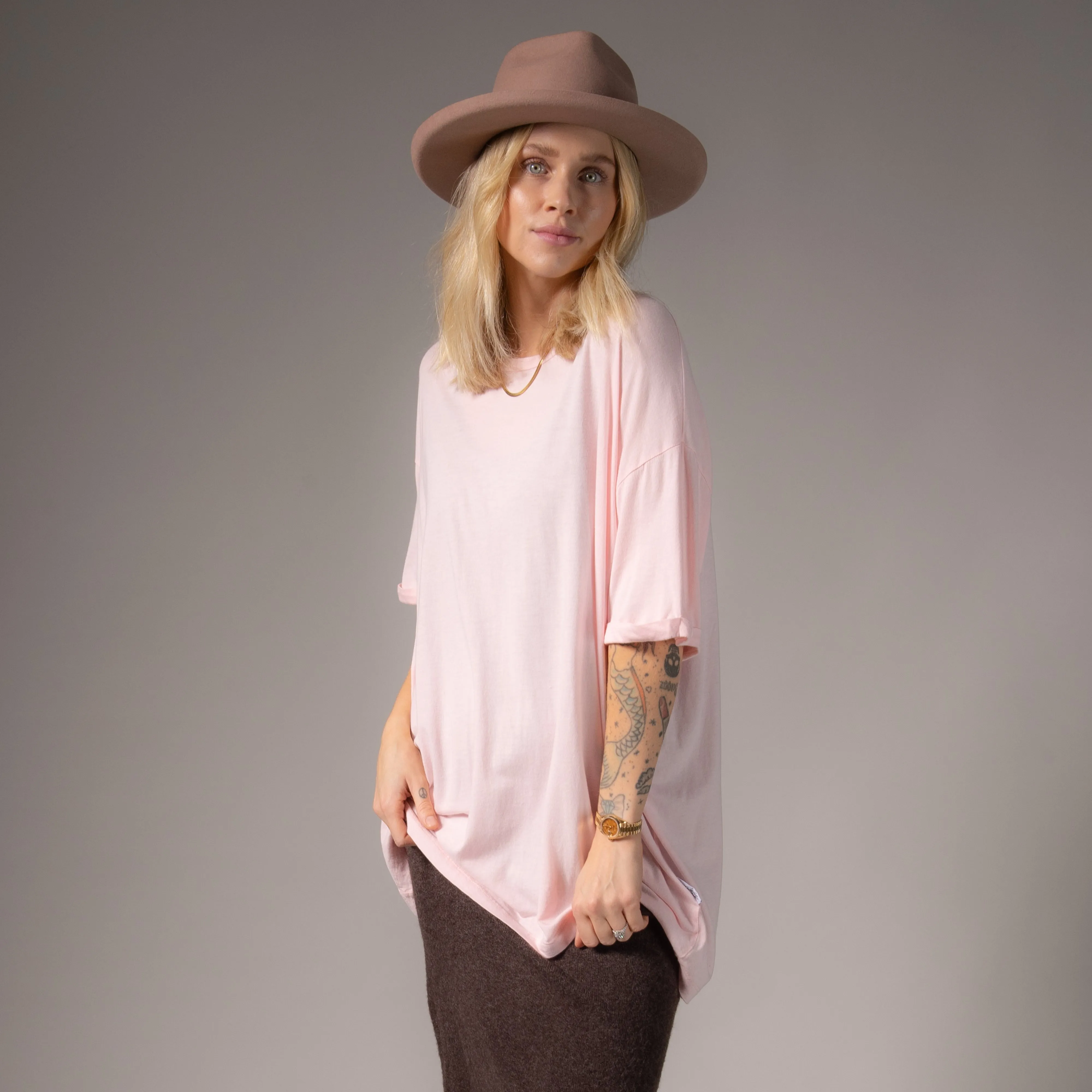 Essentials - Oversized Tee - Blush Pink