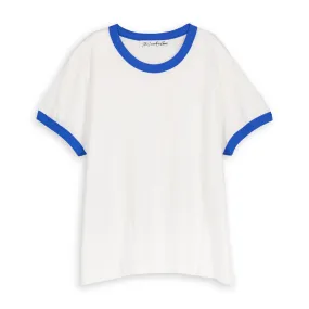 Essentials - Perfect Ringer Tee - White & Blue