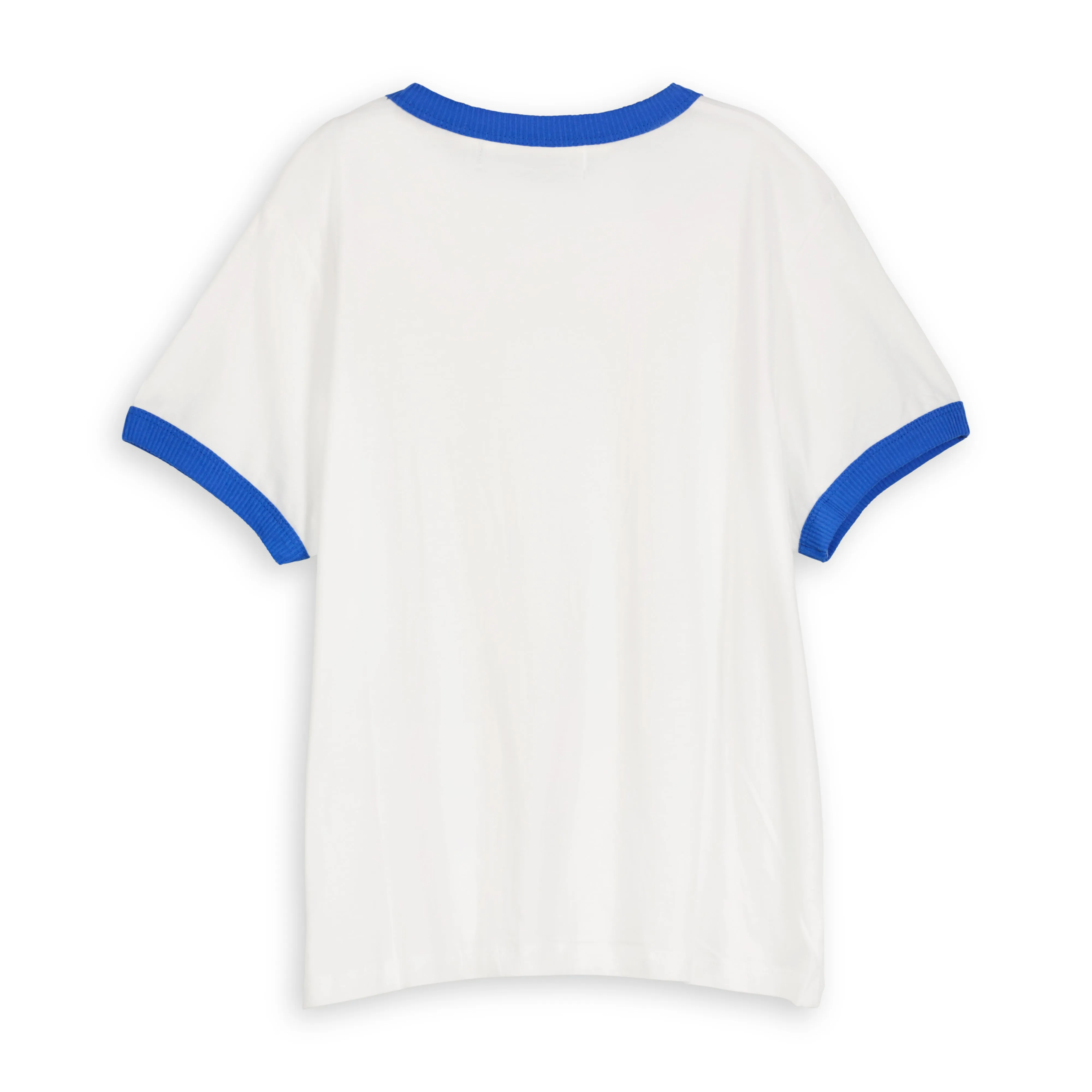 Essentials - Perfect Ringer Tee - White & Blue