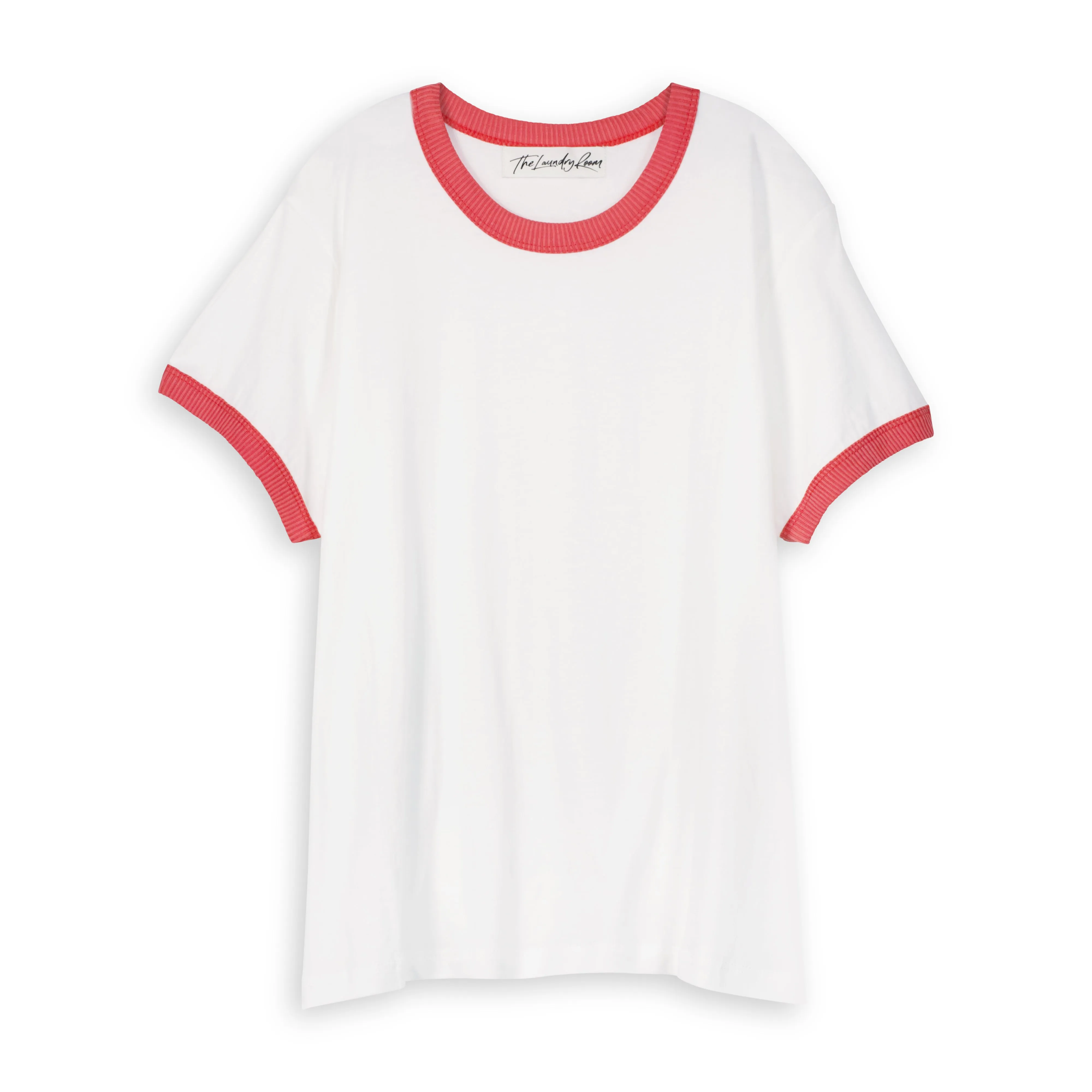 Essentials - Perfect Ringer Tee - White & Red