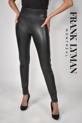 FAUX LEATHER BLACK PULL ON PANT