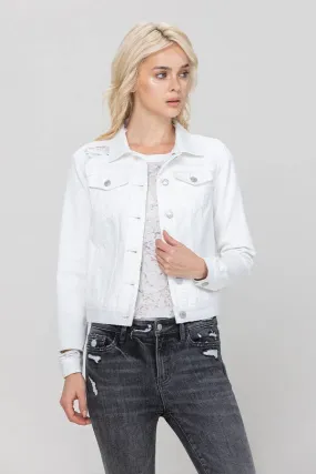 FINAL SALE White Classic Fit Denim Jacket