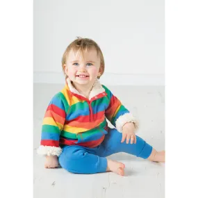 Frugi Kids Little Snuggle Fleace Rainbow Stripe