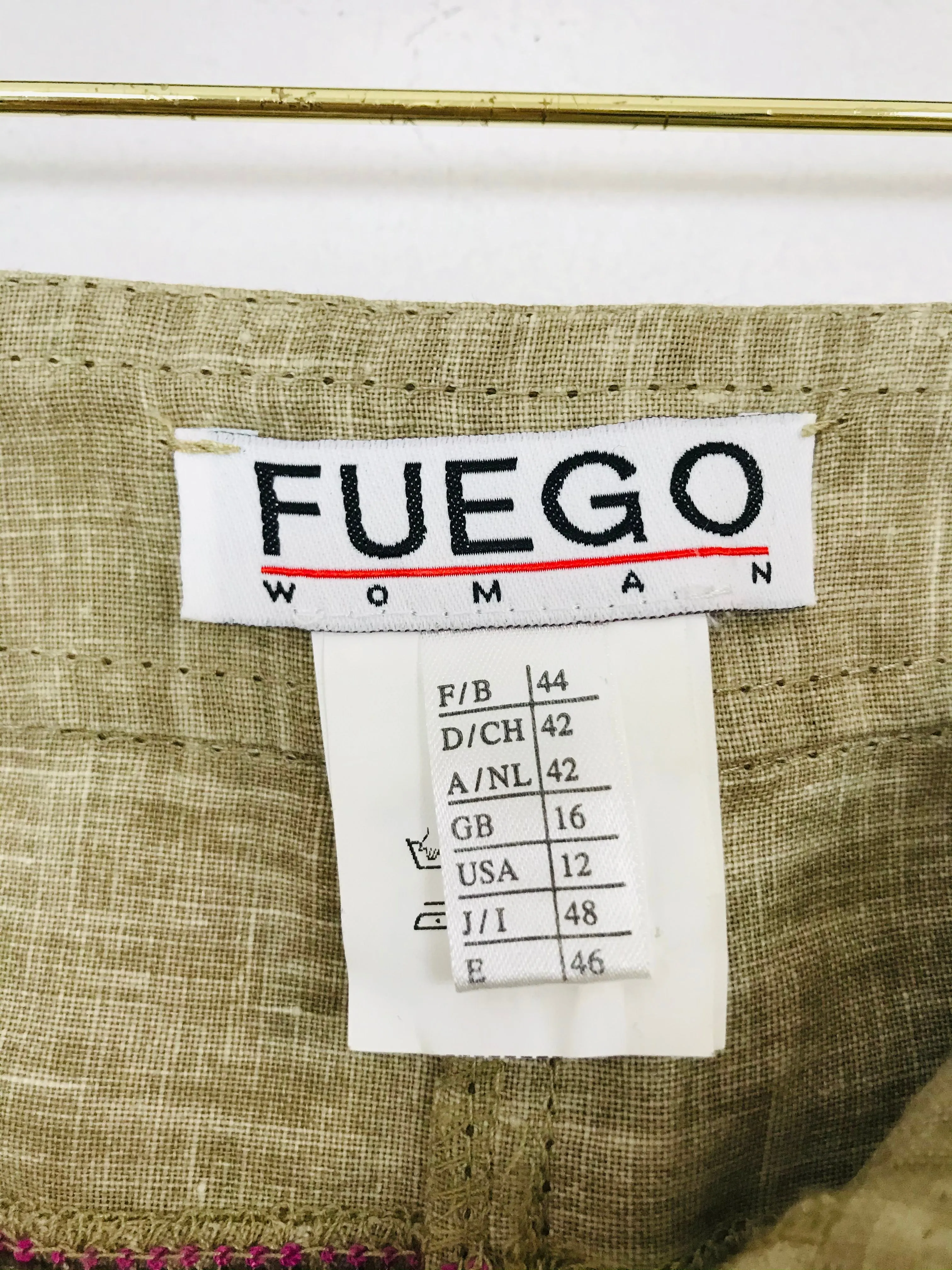 Fuego Women's Linen Chinos Trousers | UK16 | Grey