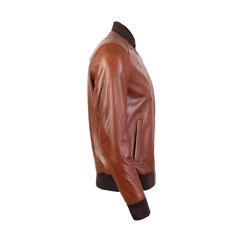 Greer Mens Wax Finish Sheep Leather Jacket