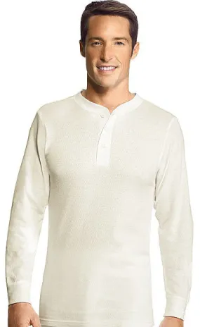 Hanes Mens Thermal Henley Top