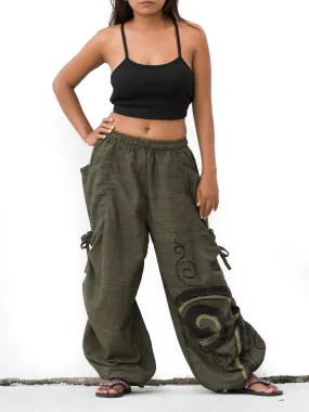 Harem Yoga Pants Spiral Olive