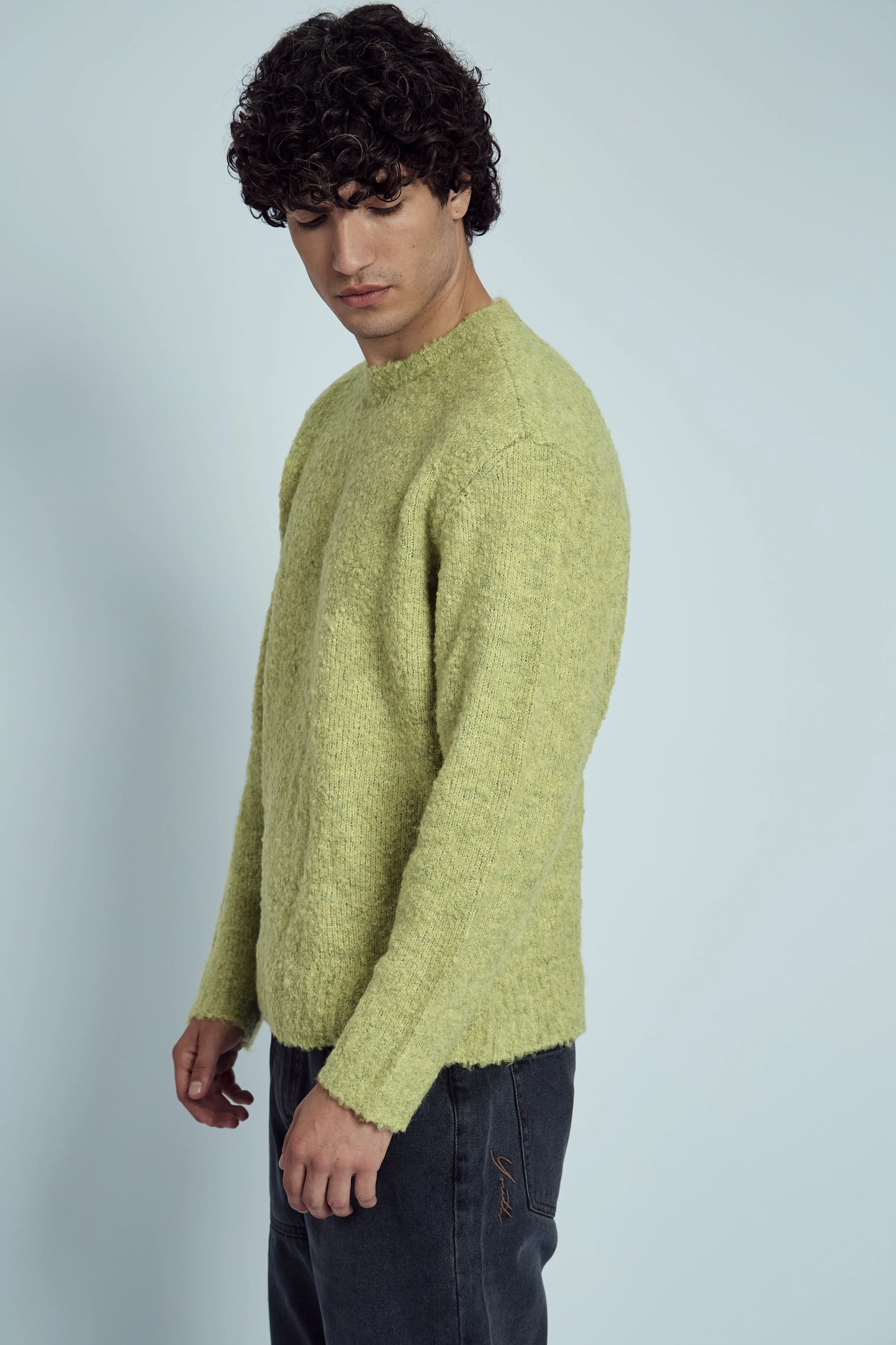 HAREWOOD BOUCLE YARN KNITTED JUMPER