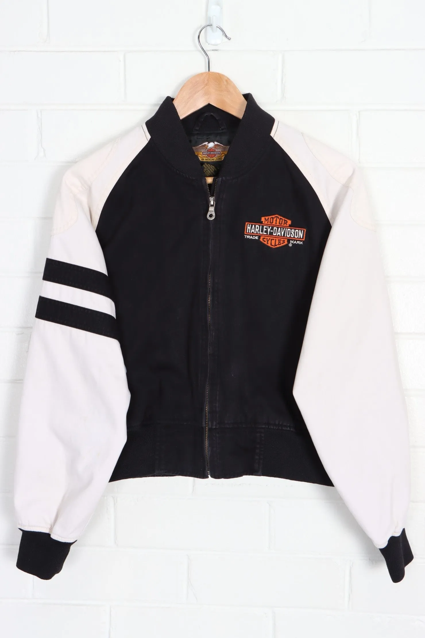 HARLEY DAVIDSON V-Twin Power Varsity Cropped Bomber Jacket (S)