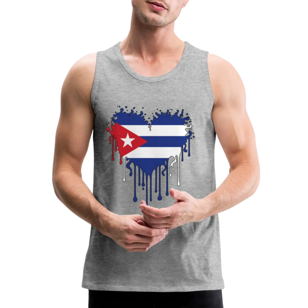 Heart of Cuba Flag Men’s Premium Tank Top