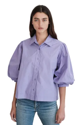 Heavy Poplin Puff Sleeve Shirt, Iris