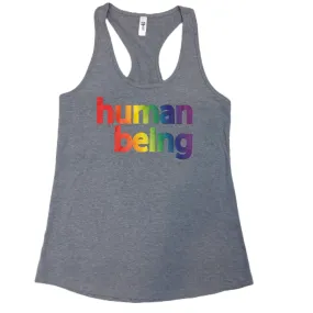 Human Being Women’s Racerback Tank - Grey