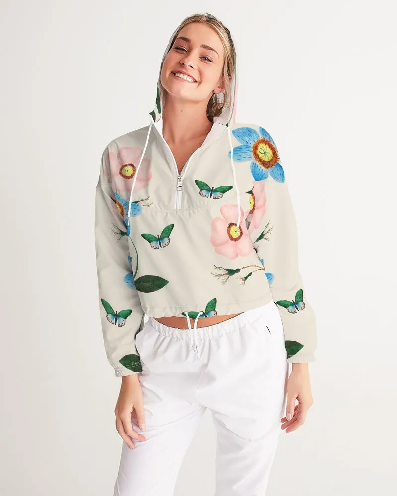 Ivory Garden Women's Cropped Windbreaker Jacket