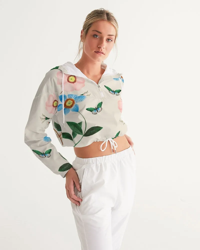 Ivory Garden Women's Cropped Windbreaker Jacket