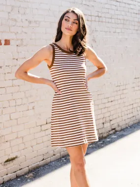 James Tank Dress - Pecan Stripe