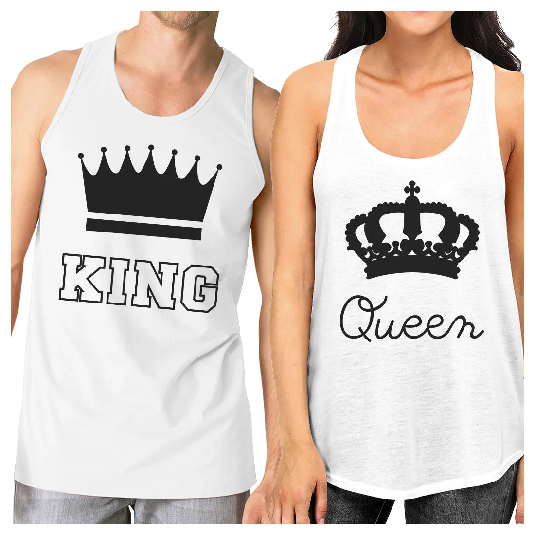 King And Queen Matching Couple Tank Tops Funny Anniversary Gifts