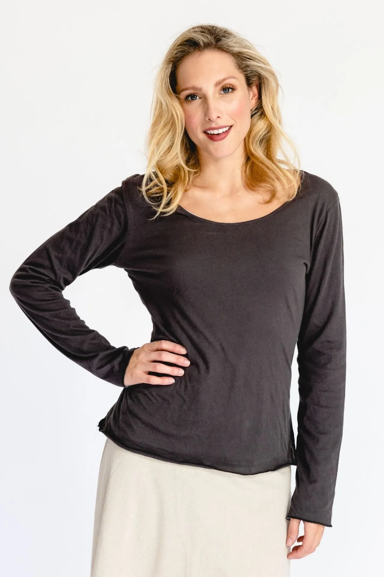 Kora Reversible Top - Charcoal