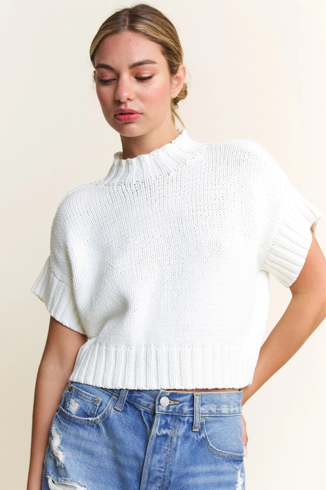 Lenny Mock Neck Sweater Top