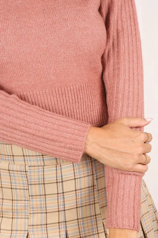 Lilou Crop mock neck sweater