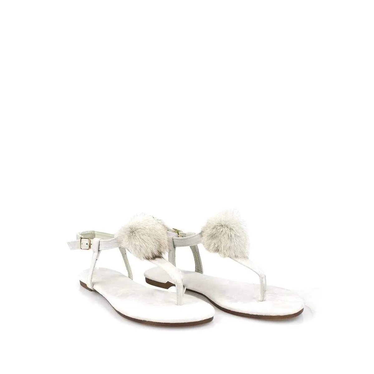 Lottie Toe Post Pom Pom Flat Sandal