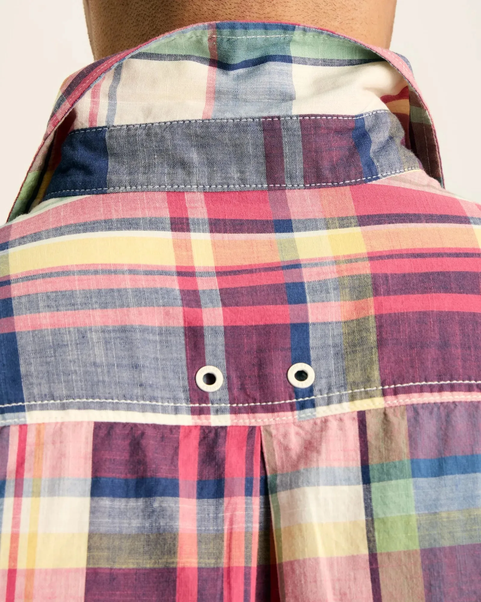 Madras Blue/Pink Long Sleeve Cotton Check Shirt