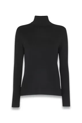 Maja Knitted Roll Neck Jumper, Black