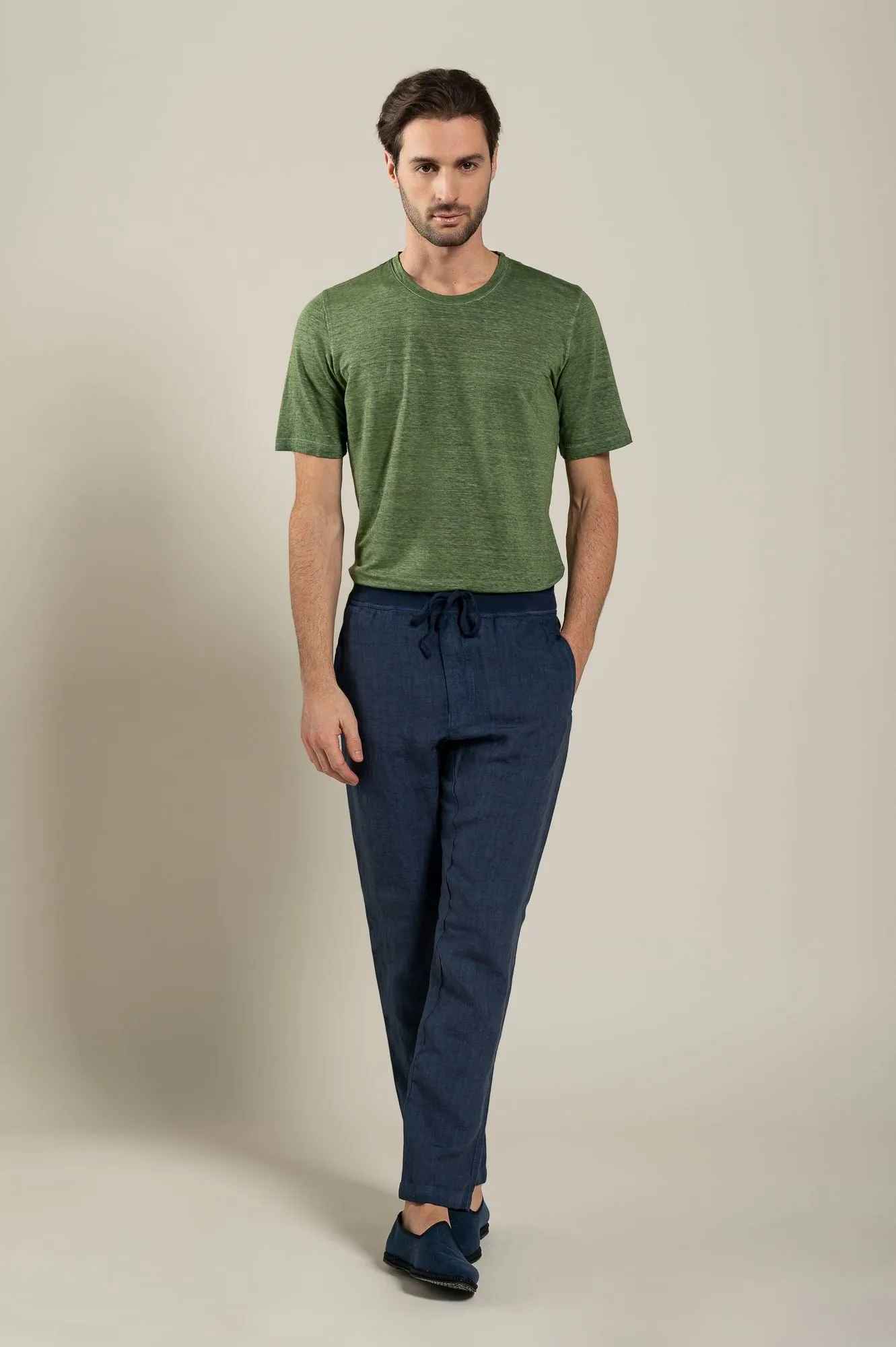 Man Melange Drawstring Pant