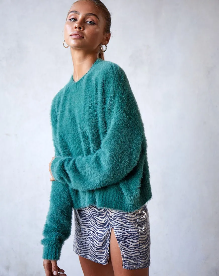 Margo Jumper in Knit Forest Green