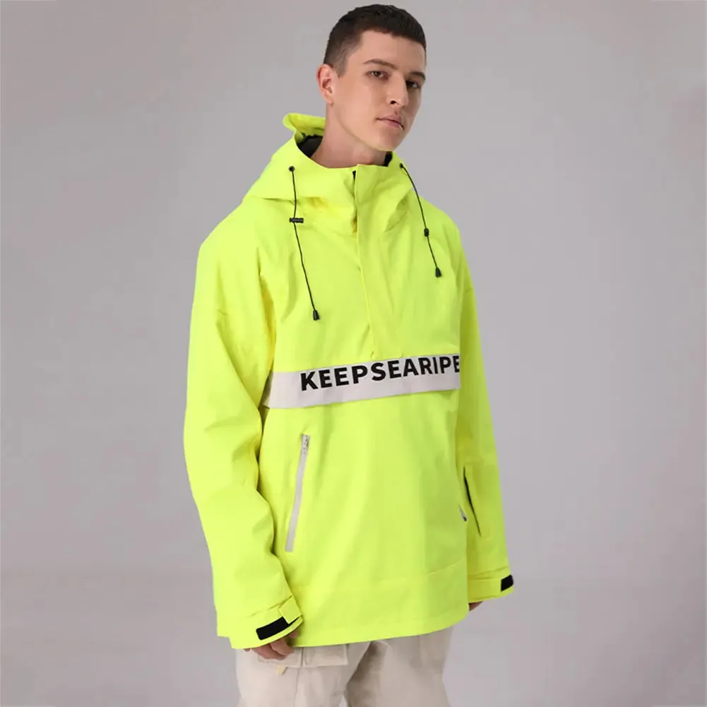 Men Half-zipper Snow Jacket Insulated Ski Anorak Hoodie Pullovers