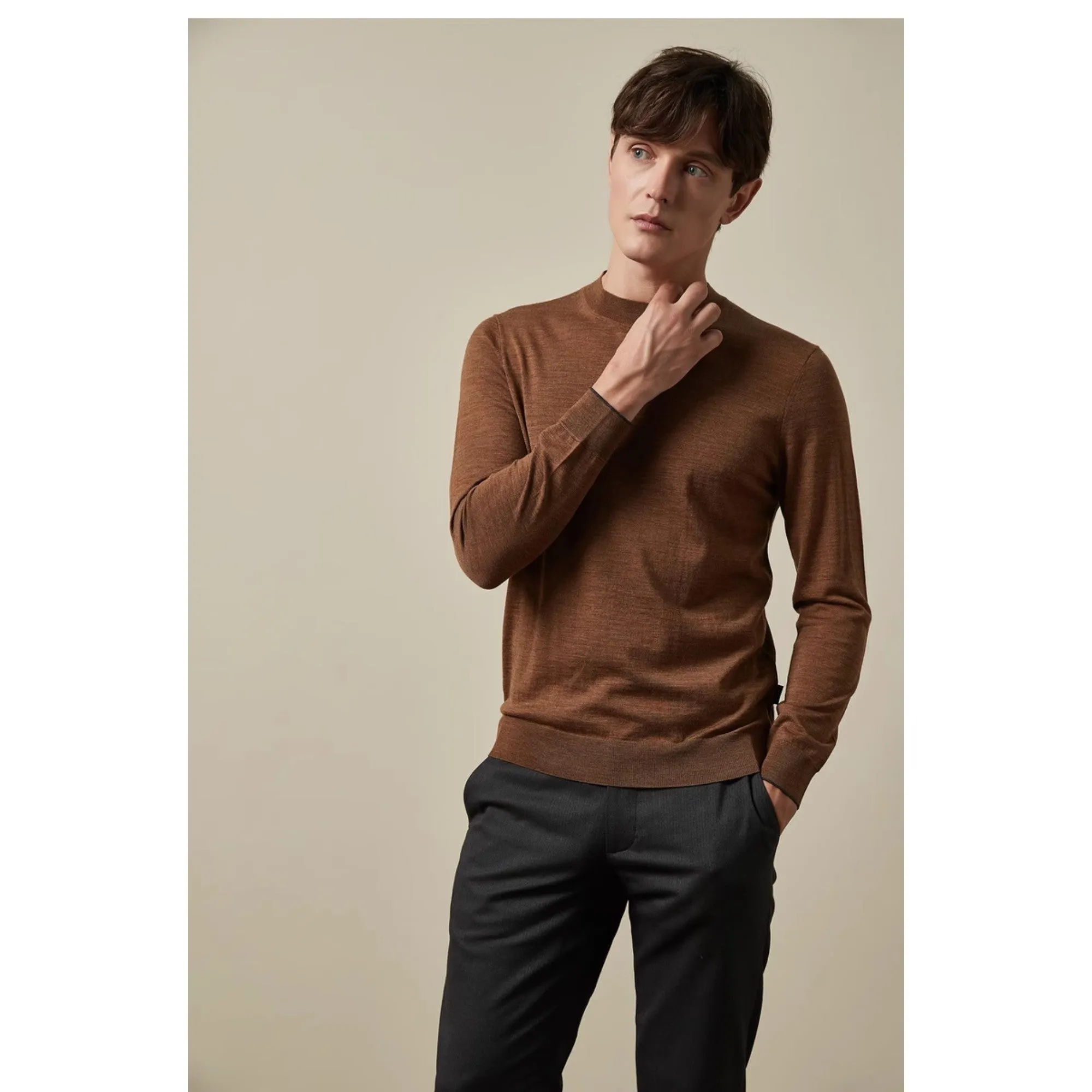 Men Mmk-Cypres-Crew Neck Sweater - Camel