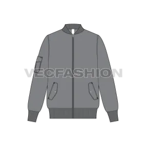 Mens Bomber Jacket Vector