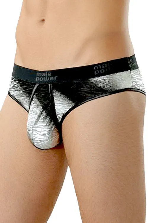 Metallic Streak Textured Mens Pouch Brief Underwear