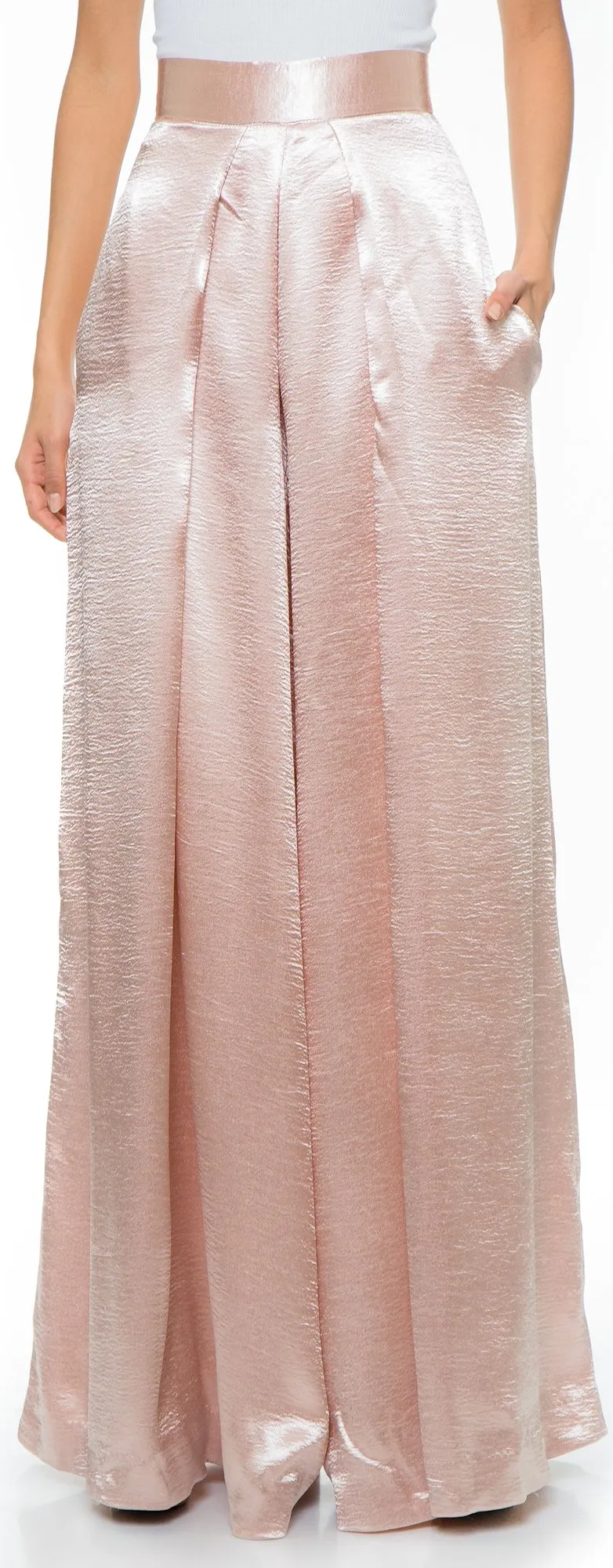 Metallic Wide-Leg Trousers