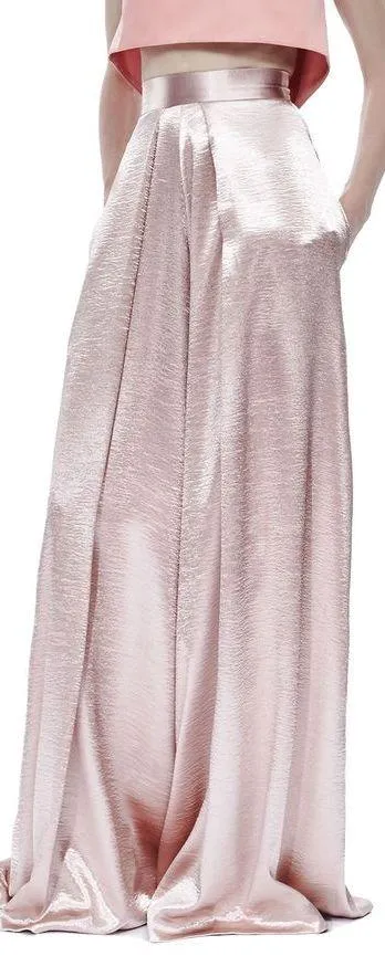 Metallic Wide-Leg Trousers