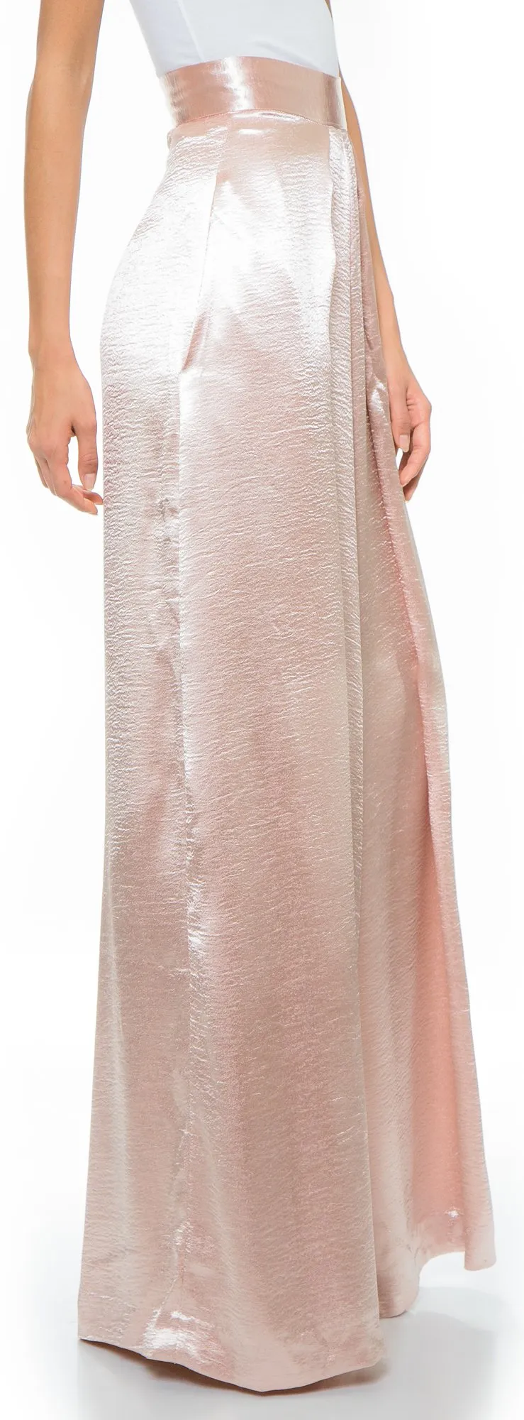 Metallic Wide-Leg Trousers