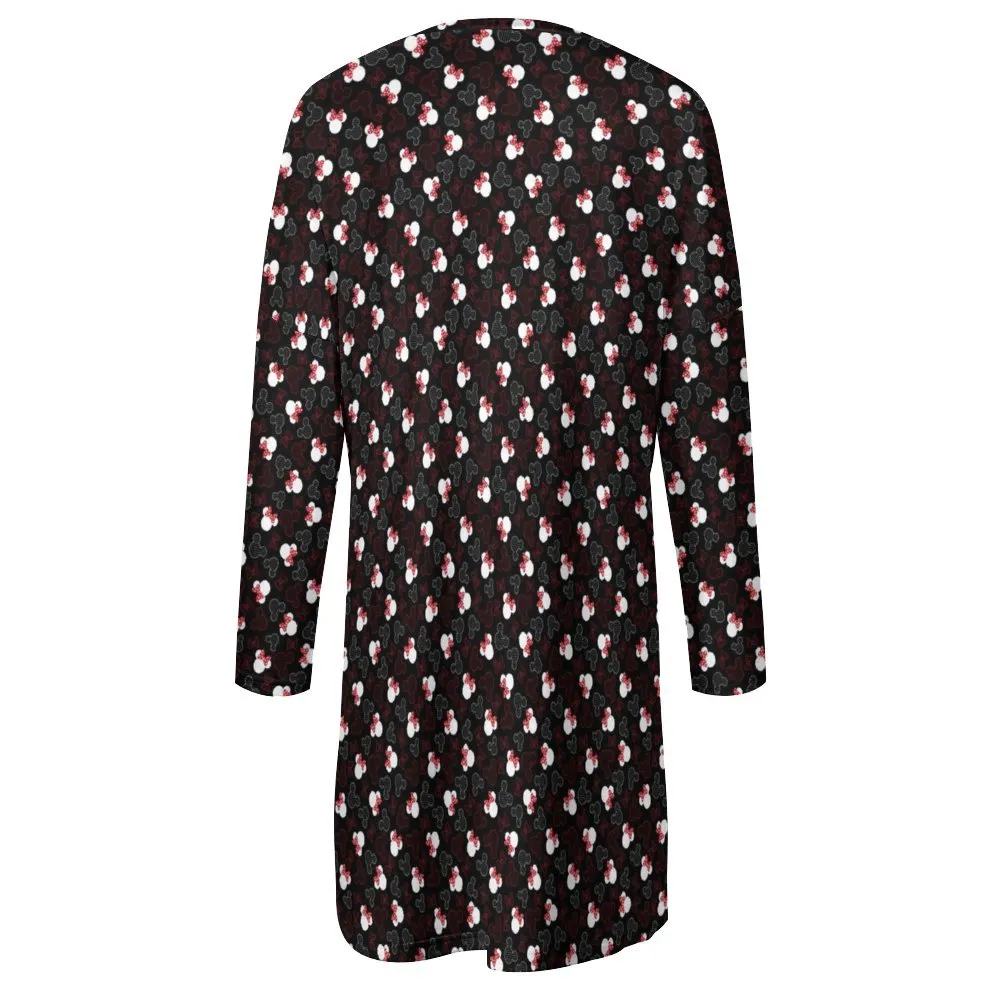 Mickey And Minnie Dots Women's Long Fit Sweatshirt With Pockets