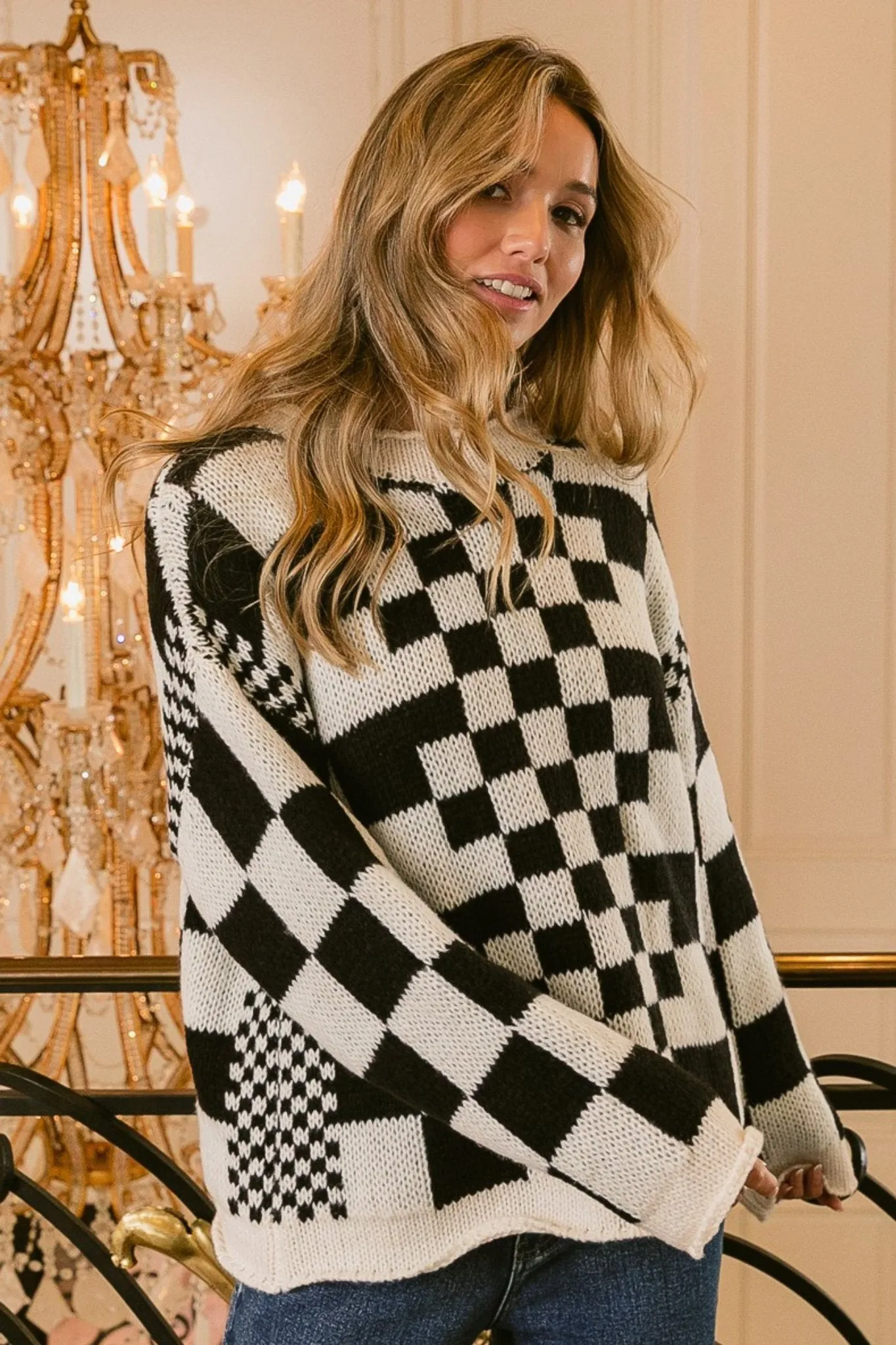 Mixed Checkered Sweater