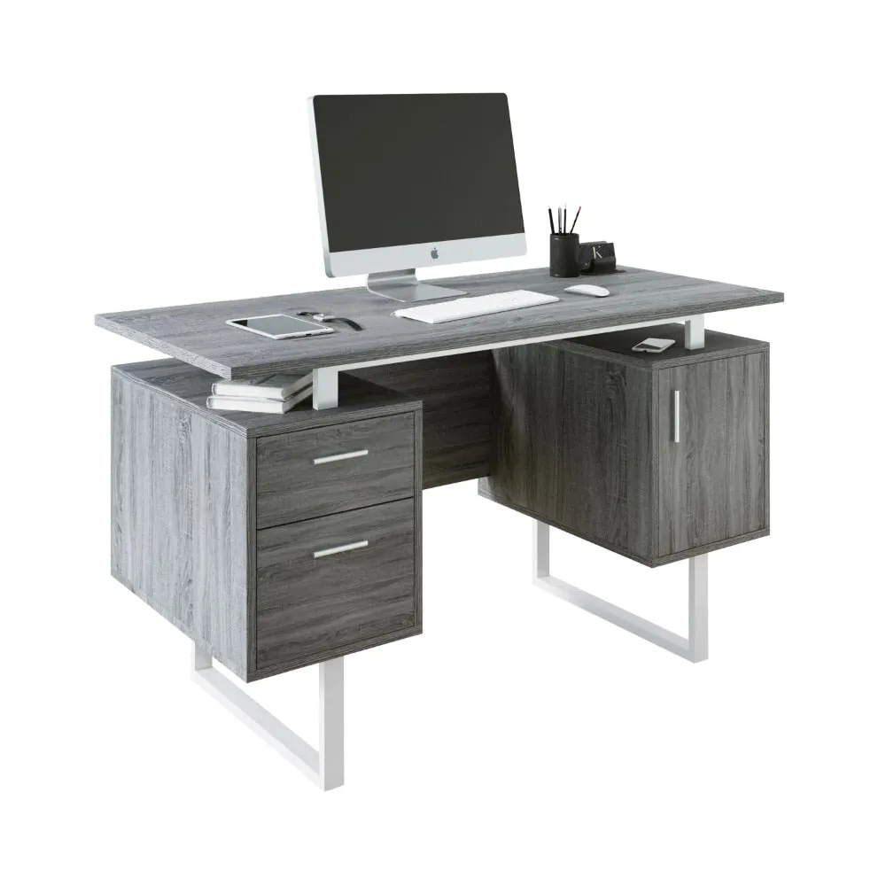 Modern Office Desk with Drawers and Cabinet