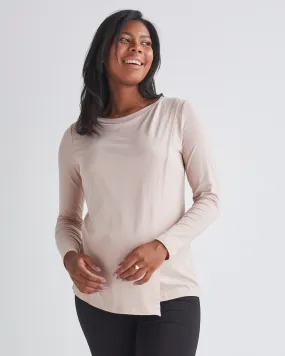 Monique Long Sleeve  Nursing Petal Top - Blush Pink