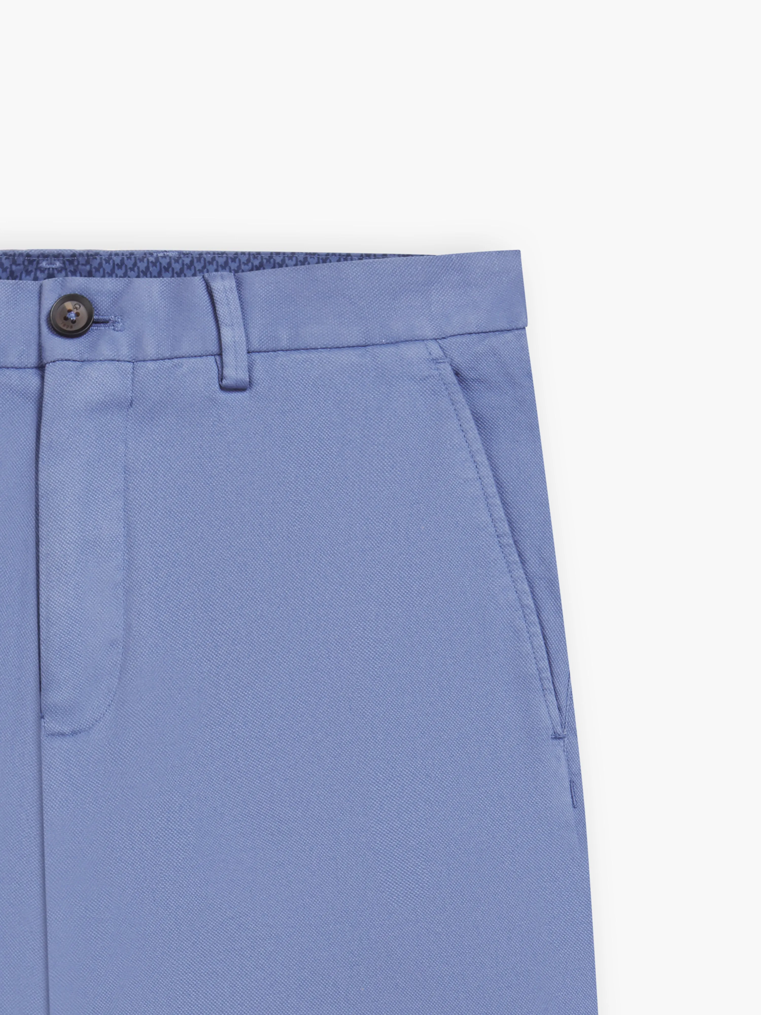 Moretti Extra Slim Fit Blue Textured Chino