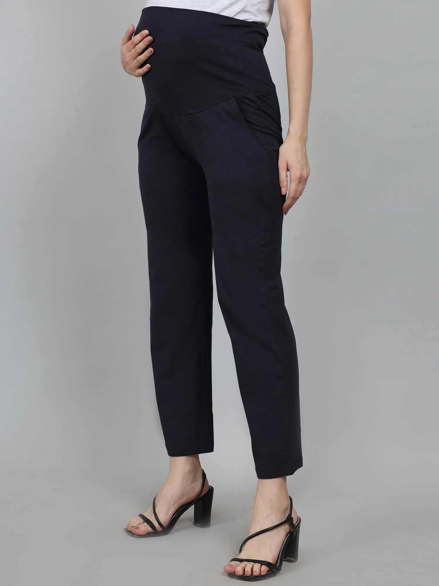 Navy Blue Supima Cotton Maternity Pants