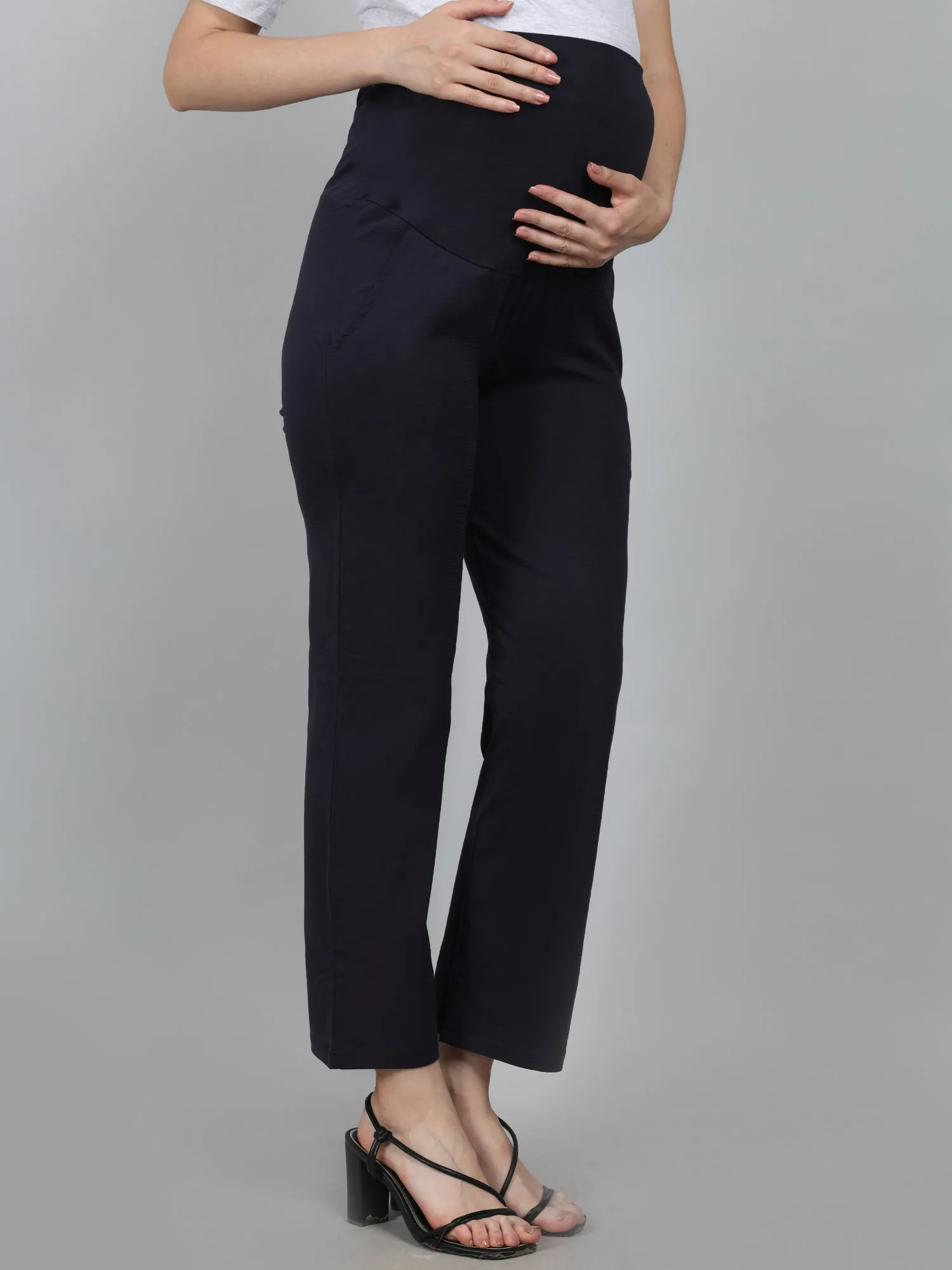 Navy Blue Supima Cotton Maternity Pants