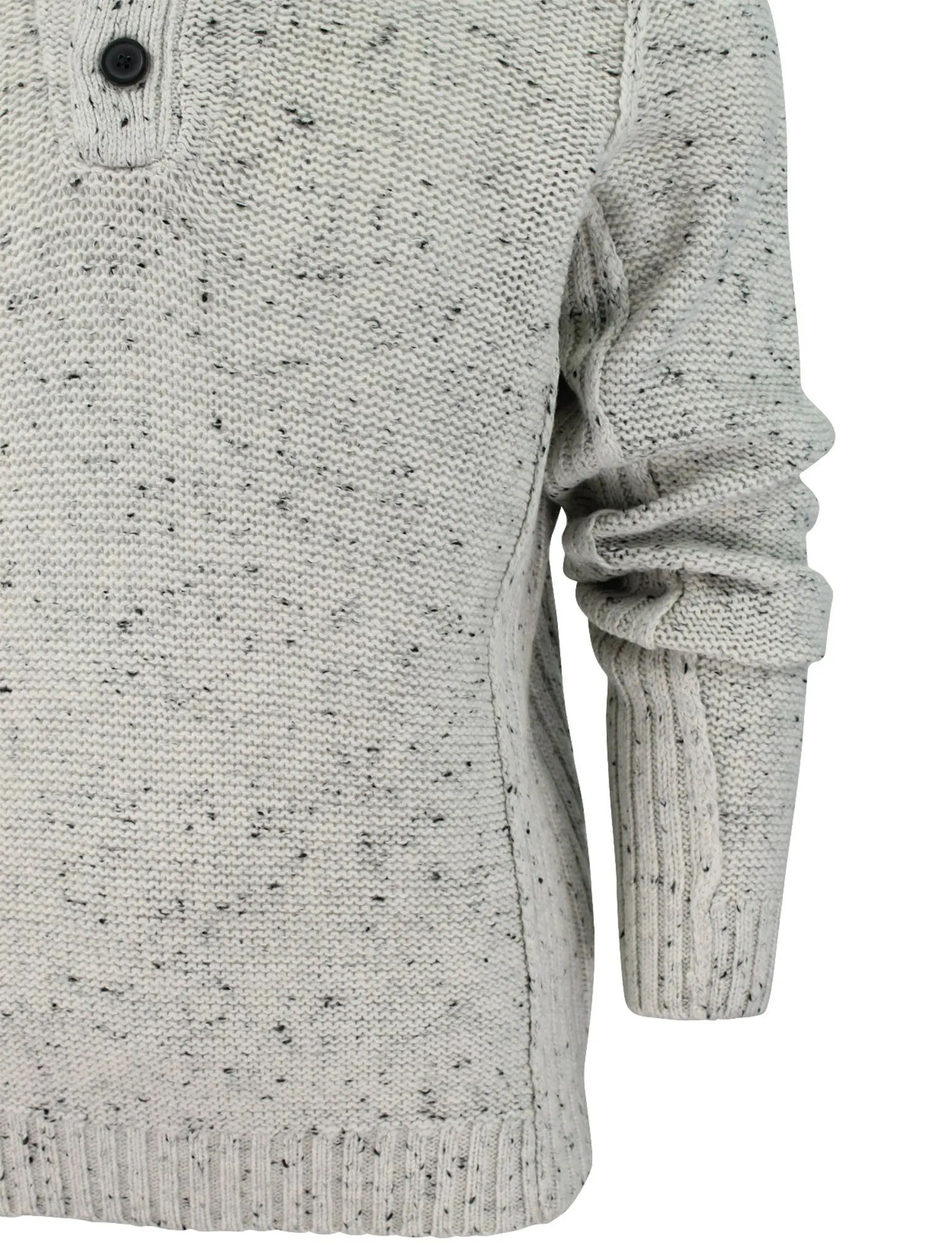 Octagon Double Neck Knitted Jumper In Stone - Dissident