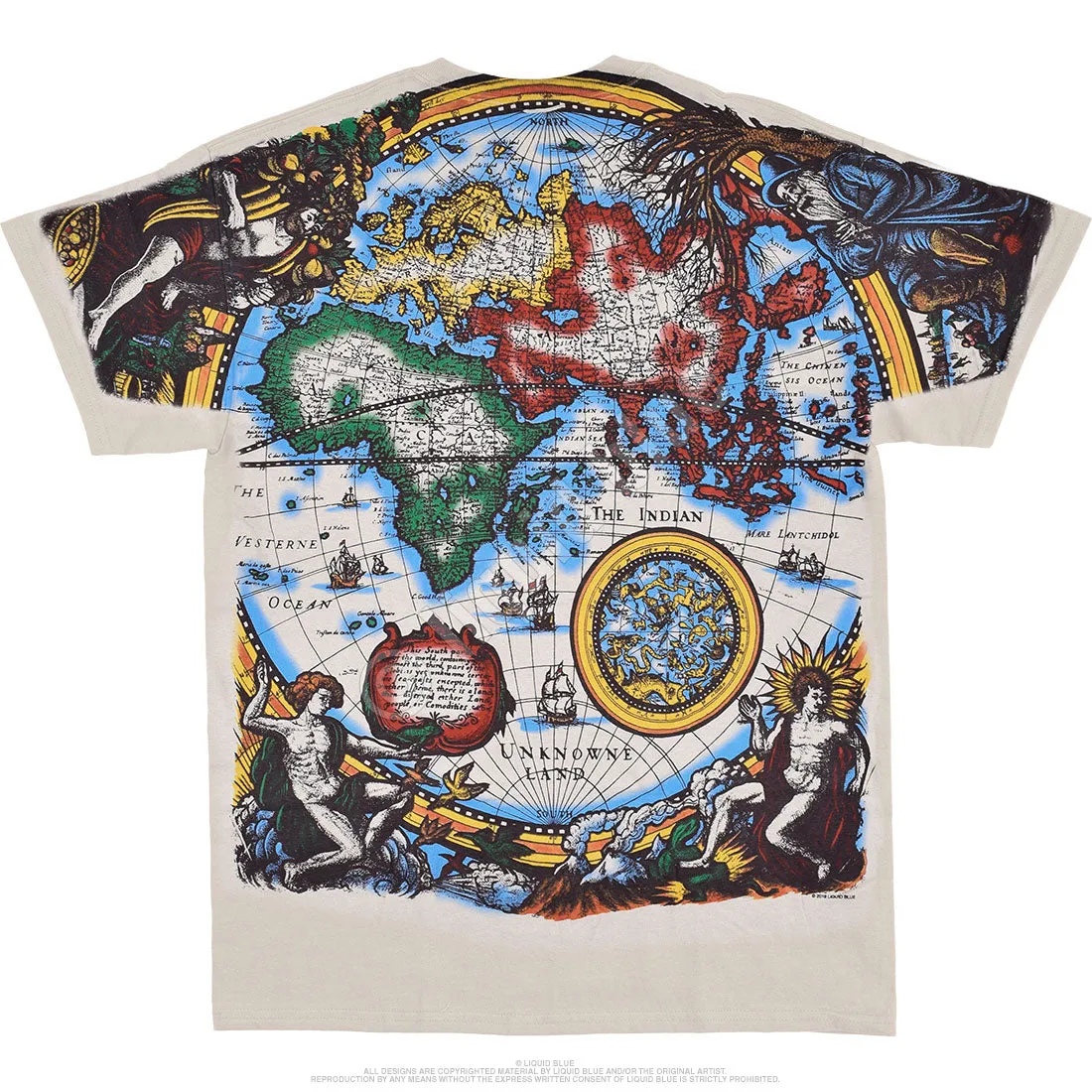 Old World Map Double Sided T-Shirt