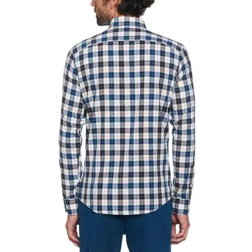 Original Penguin Plaid Checked Shirt - Bright White